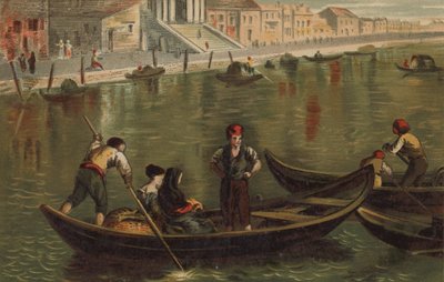 Gondola on the Grand Canal, Venice by English School